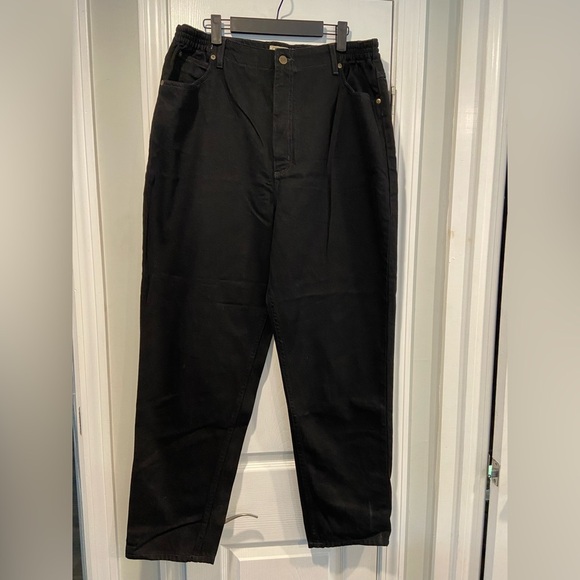 L.L. Bean Size 18 Original Fit Relaxed Comfort Waist Black Straight Leg Jeans - Picture 1 of 11